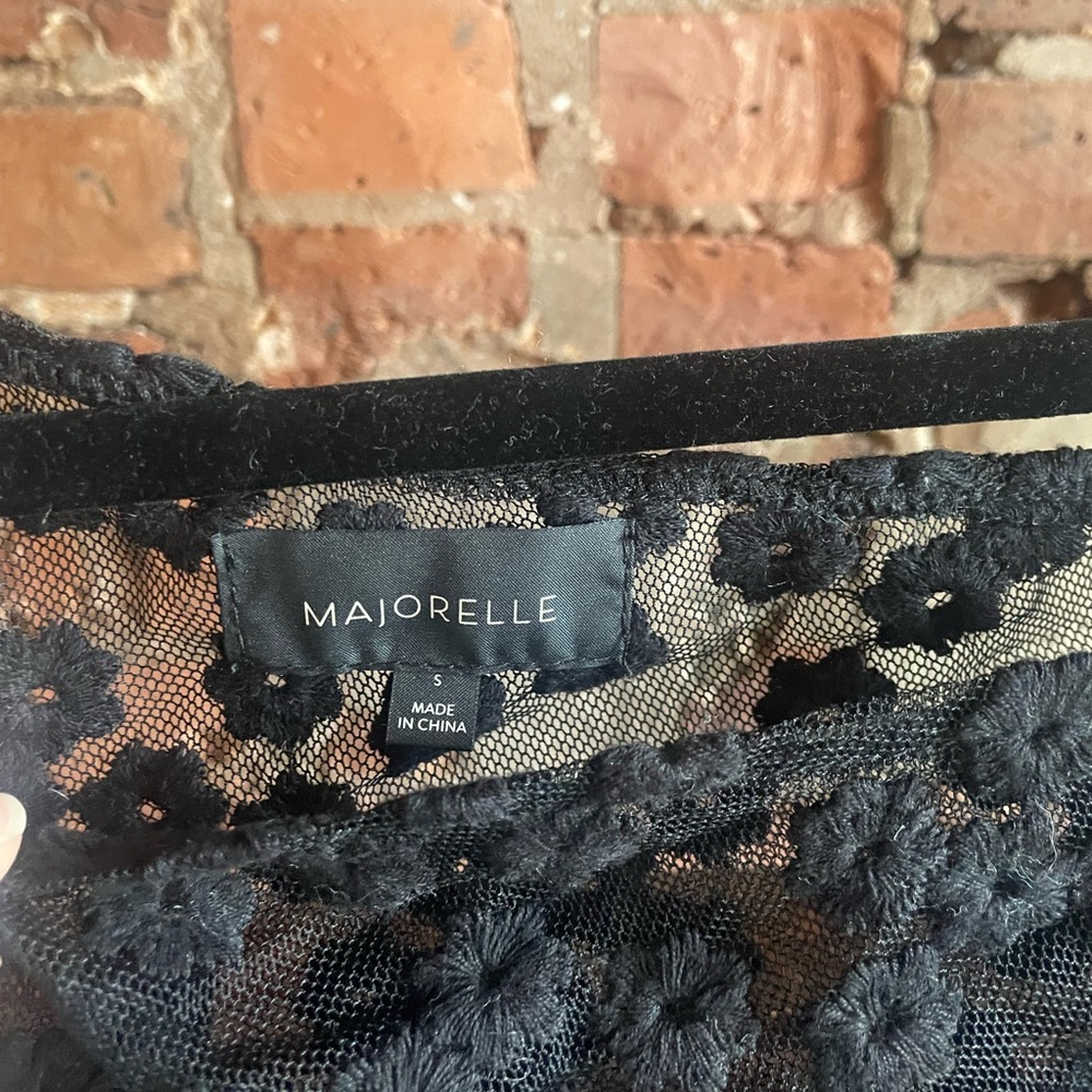 MAJORELLE // Black Top w/ Floral Detailing - Picture 7 of 9